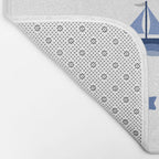 Navy Blue Nautical Sailboat Bath Mat Gallery Image 2
