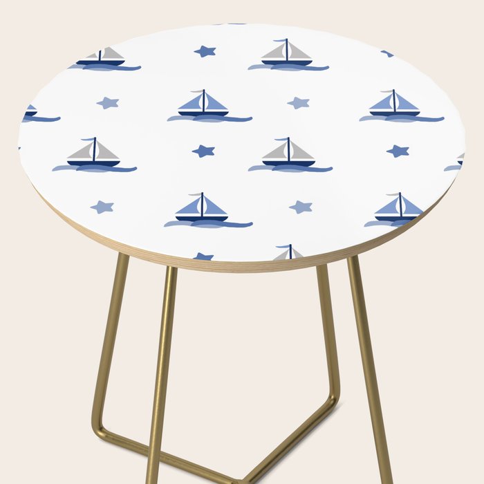 Navy Blue Nautical Sailboat Side Table Gallery Image 2