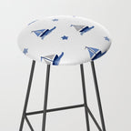 Navy Blue Nautical Sailboat Stool Gallery Image 2