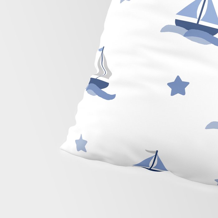 Navy Blue Nautical Sailboat Pillow Sham Gallery Image 4