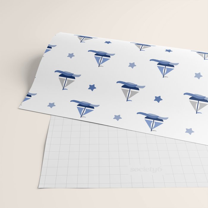 Navy Blue Nautical Sailboat Wrapping Paper Gallery Image 2