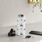 Navy Blue Nautical Sailboat Water Bottle Gallery Image 4