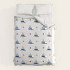 Navy Blue Nautical Sailboat Duvet Cover Gallery Image 6