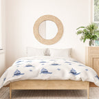 Navy Blue Nautical Sailboat Duvet Cover Gallery Image 3