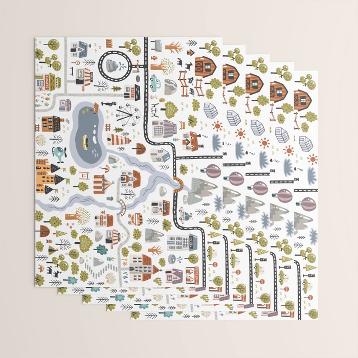 Town Map Wrapping Paper Gallery Image 3