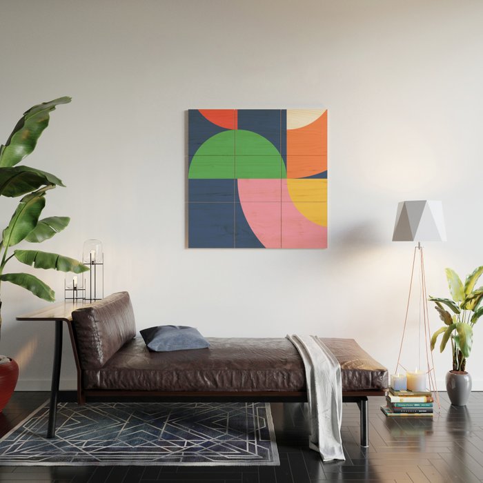 Abstract Geometric 16 Wood Wall Art Gallery Image 2