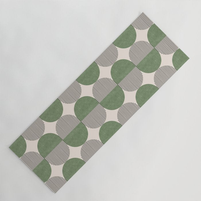 Semicircle Stripes - Green Yoga Mat Gallery Image 1