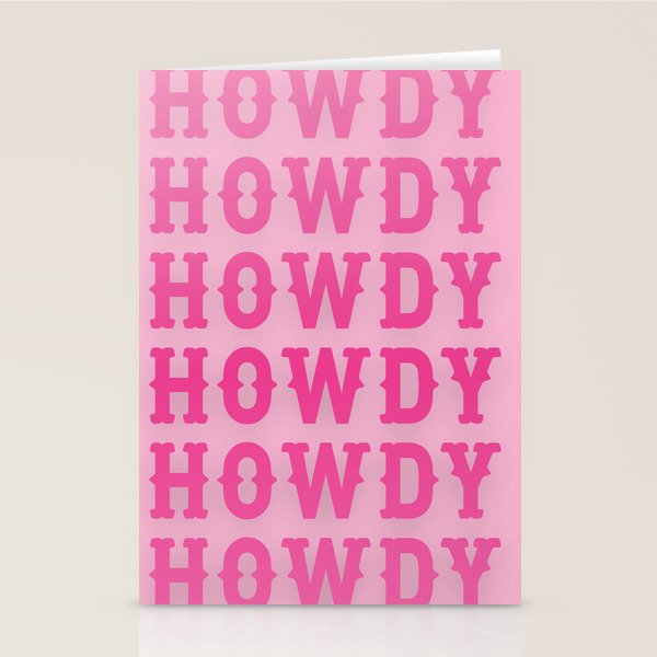 Howdy - Pink Western Aesthetic Stationery Card Gallery Image 2