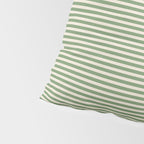 Ultra Fine Stripe Narrow Pinstripe Pattern in Vintage Green and Beige Pillow Sham Gallery Image 4