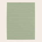 Ultra Fine Stripe Narrow Pinstripe Pattern in Vintage Green and Beige Poster Gallery Image 4