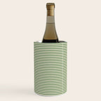 Ultra Fine Stripe Narrow Pinstripe Pattern in Vintage Green and Beige Wine Chiller Gallery Image 1