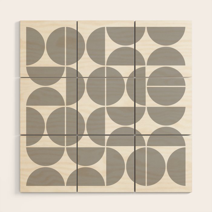 Mid Century Modern Geometric 04 Grey Wood Wall Art Gallery Image 1