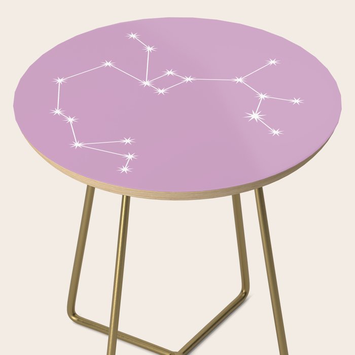 Sagittarius Zodiac Star Constellation Line Art Pastel Lilac Side Table Gallery Image 2
