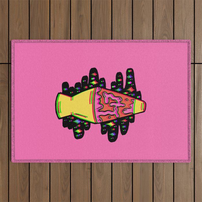Lit Lava Lamp in pink in 3D Outdoor Rug Gallery Image 1