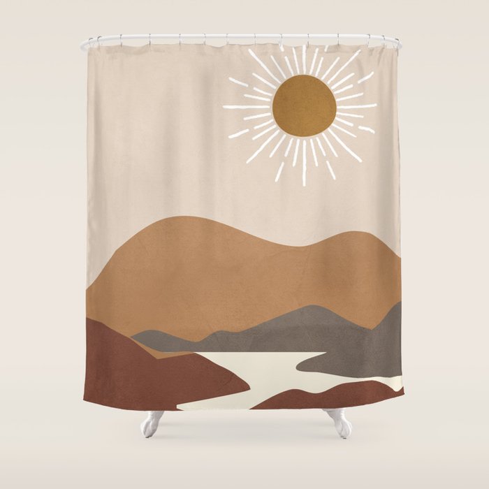 Minimalistic Landscape II Shower Curtain Gallery Image 1
