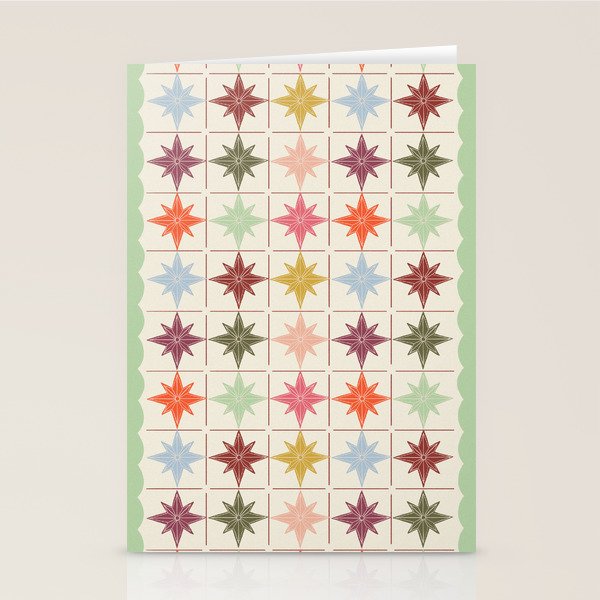 Scalloped Paper Stars Tiles Stationery Card Gallery Image 2