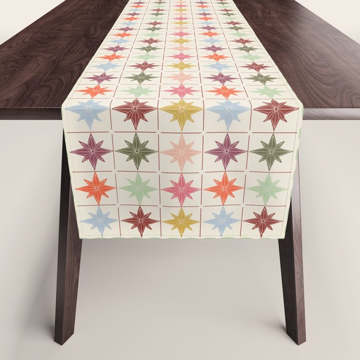 Scalloped Paper Stars Tiles Table Runner Gallery Image 1