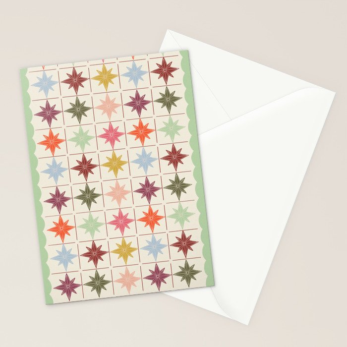 Scalloped Paper Stars Tiles Stationery Card Gallery Image 2
