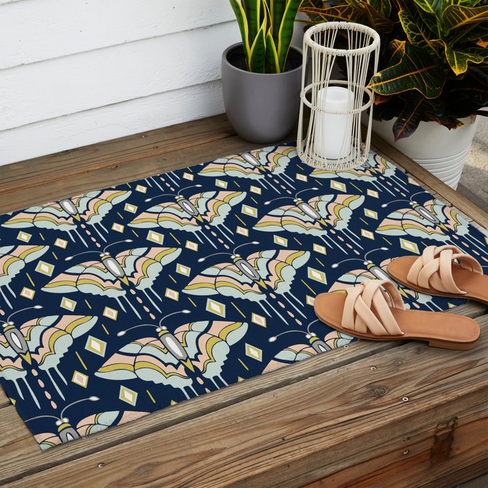 La Maison des Papillons - Midnight Outdoor Rug Gallery Image 2