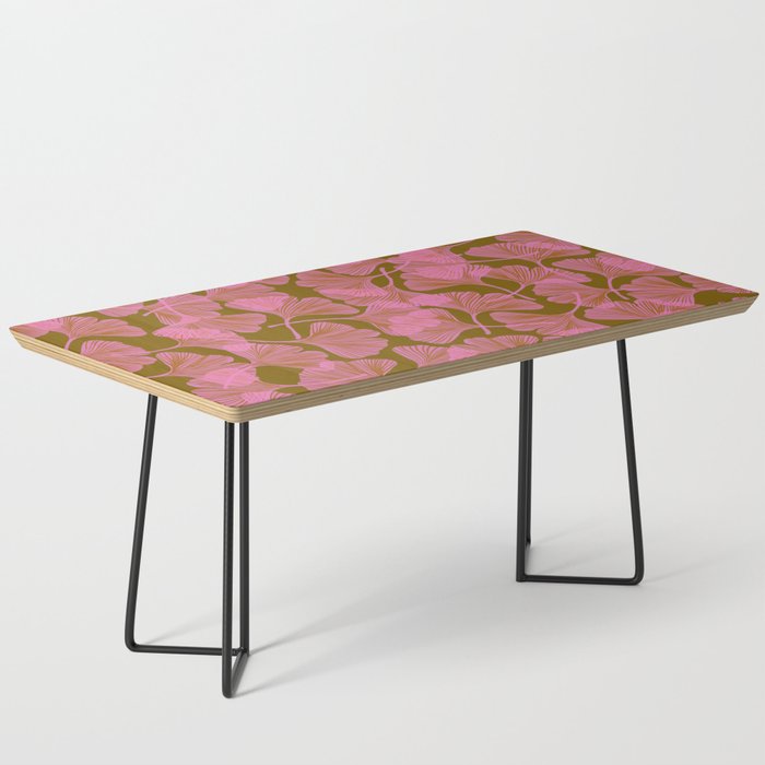 Pink Ginkgo Leaf Pattern Coffee Table Gallery Image 1