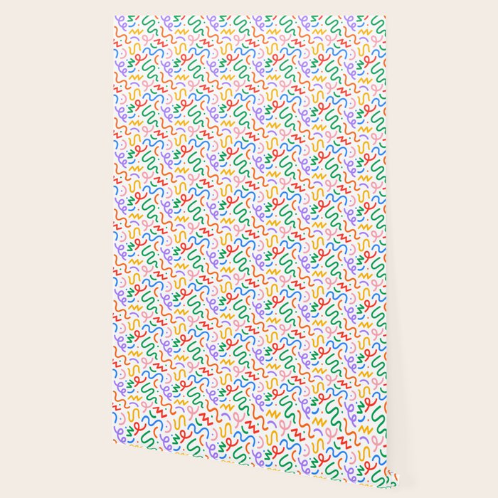 Colorful fun line doodle art pattern Wallpaper Gallery Image 2