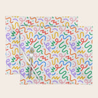 Colorful fun line doodle art pattern Placemat Gallery Image 1