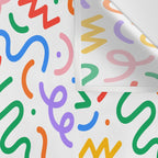 Colorful fun line doodle art pattern Wall Tapestry Gallery Image 3