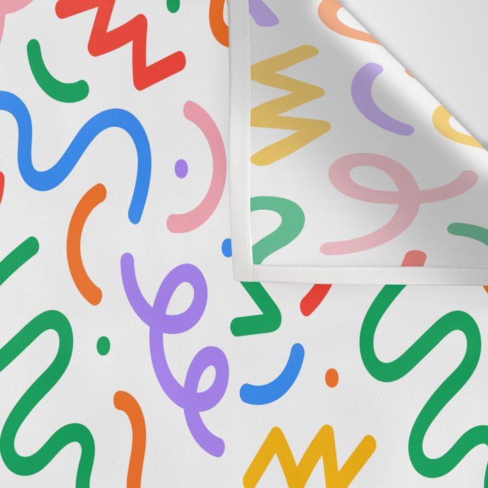 Colorful fun line doodle art pattern Wall Tapestry Gallery Image 3