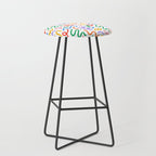 Colorful fun line doodle art pattern Stool Gallery Image 1