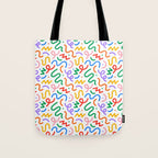 Colorful fun line doodle art pattern Tote Bag Gallery Image 1
