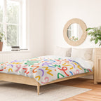 Colorful fun line doodle art pattern Duvet Cover Gallery Image 2