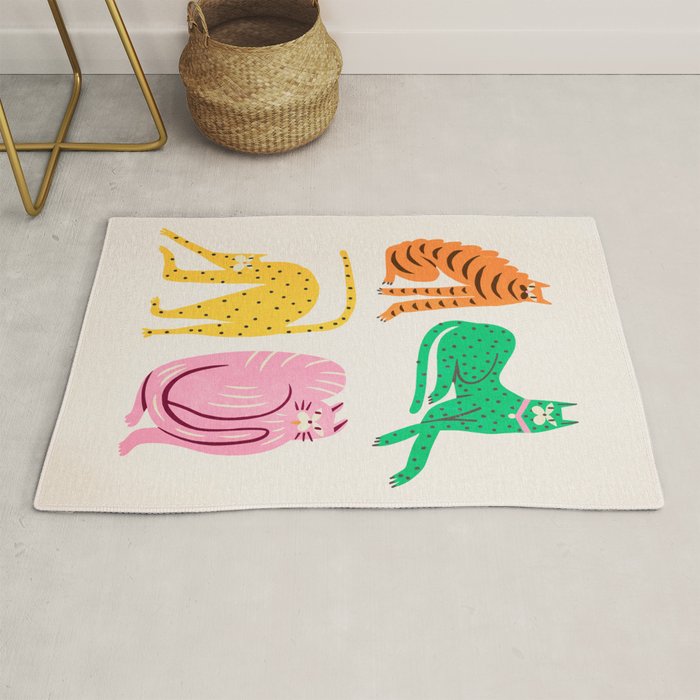 Pop Cats: Modern Collage Pop Art Rug Gallery Image 1