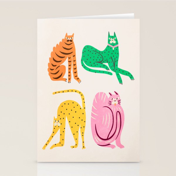 Pop Cats: Modern Collage Pop Art Stationery Card Gallery Image 1