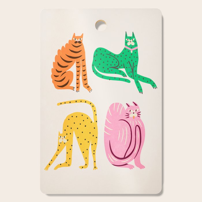 Pop Cats: Modern Collage Pop Art Cutting Board Gallery Image 1