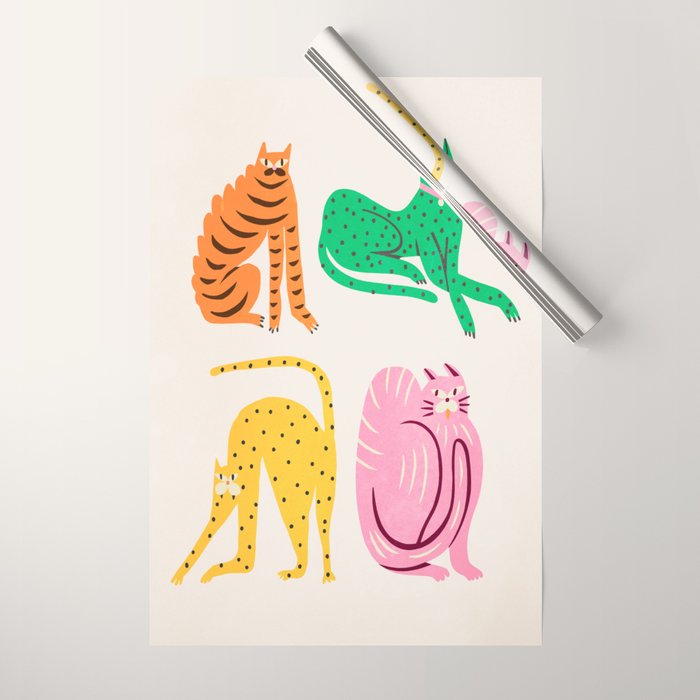 Pop Cats: Modern Collage Pop Art Wrapping Paper Gallery Image 1