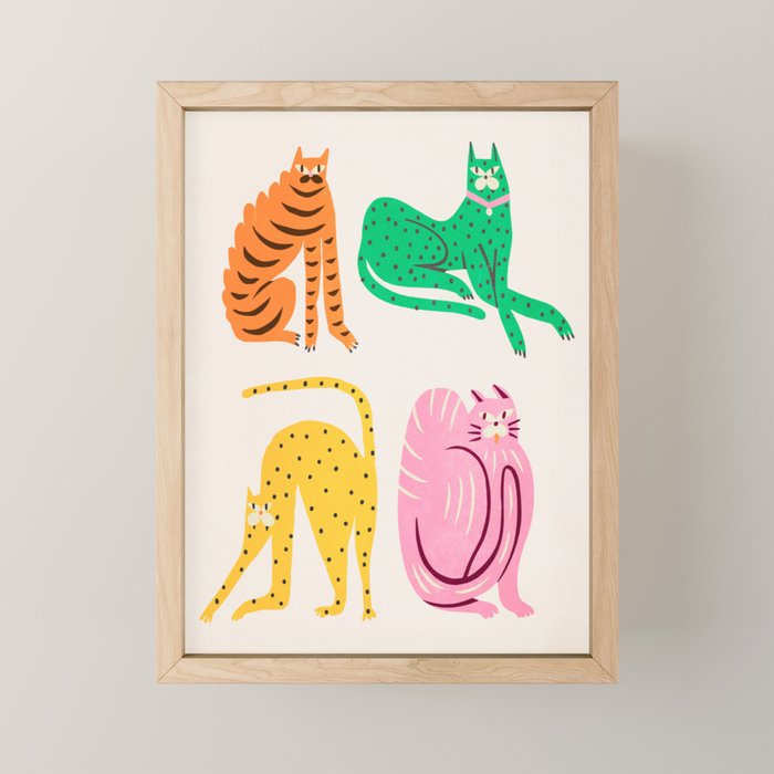 Pop Cats: Modern Collage Pop Art Mini Art Print Gallery Image 1