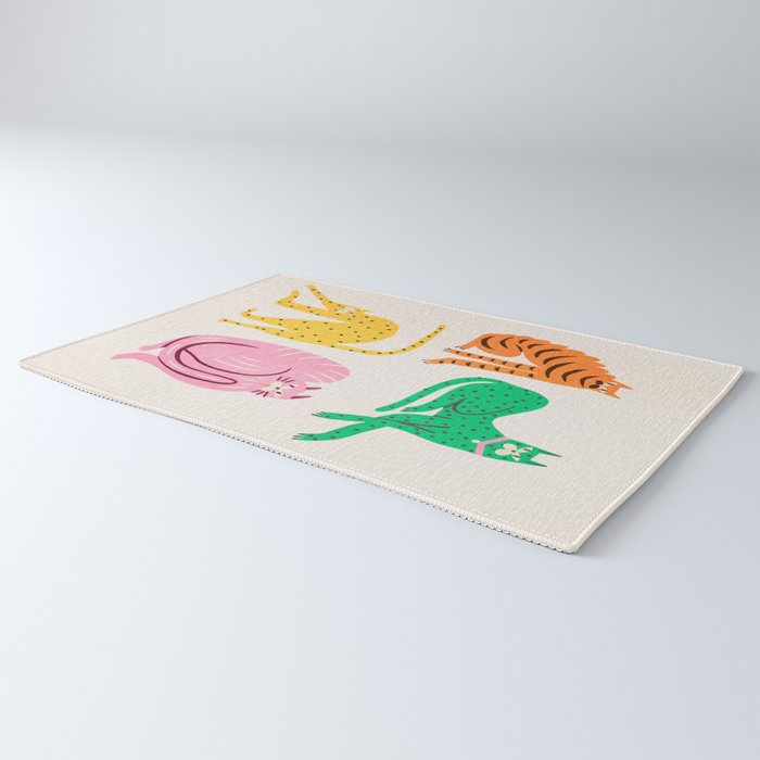 Pop Cats: Modern Collage Pop Art Rug Gallery Image 3