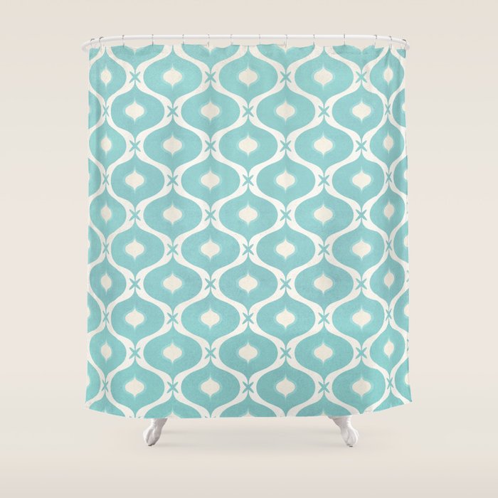 Coastal Moroccan Tile Shower Curtain Gallery Image 1
