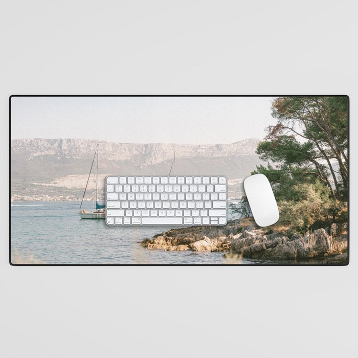 Marjan hill Split | Croatia ocean sea travel photography | Sailing Yacht  Desk Mat Gallery Image 1