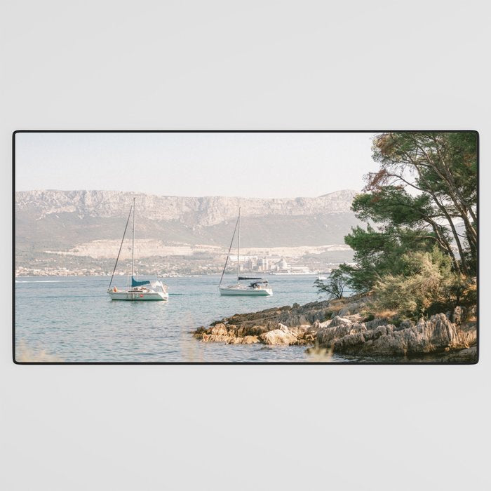 Marjan hill Split | Croatia ocean sea travel photography | Sailing Yacht  Desk Mat Gallery Image 3