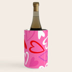 Pink love heart cartoon pattern Wine Chiller Gallery Image 3