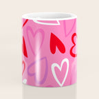 Pink love heart cartoon pattern Coffee Mug Gallery Image 4