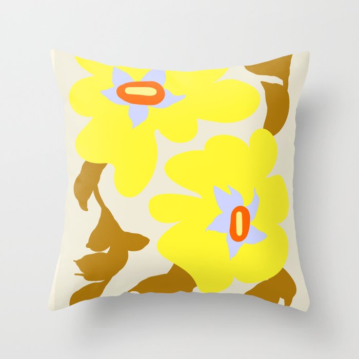 Flower Market, London, Abstract floral art Throw Pillow