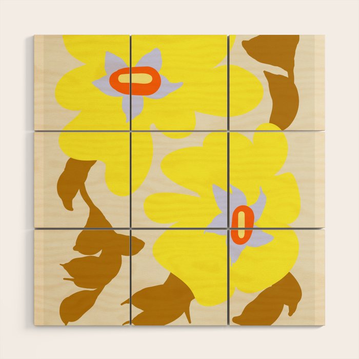 Flower Market, London, Abstract floral art Wood Wall Art Gallery Image 1