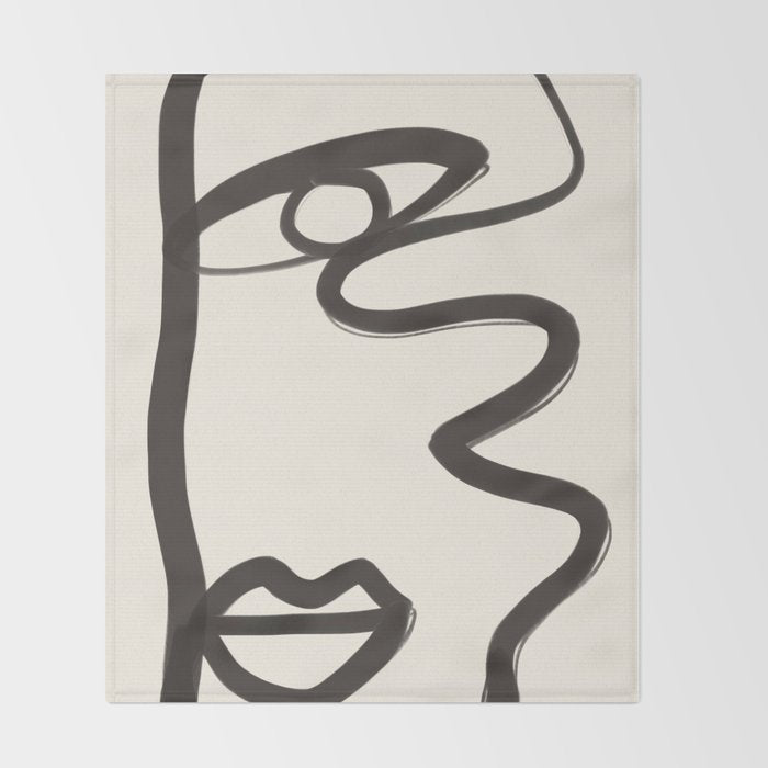 Abstract Face 36 Throw Blanket Gallery Image 2