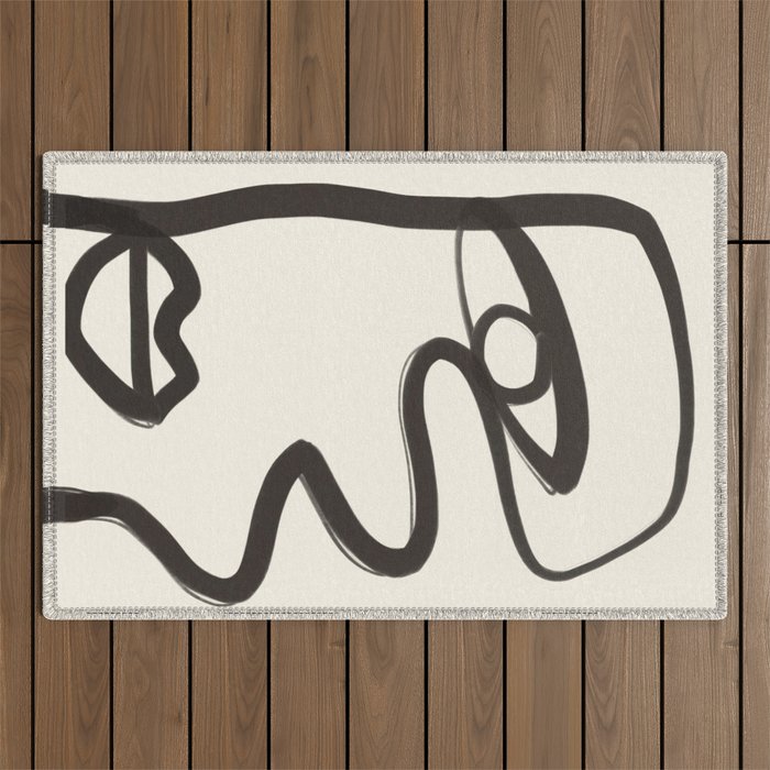 Abstract Face 36 Outdoor Rug Gallery Image 1