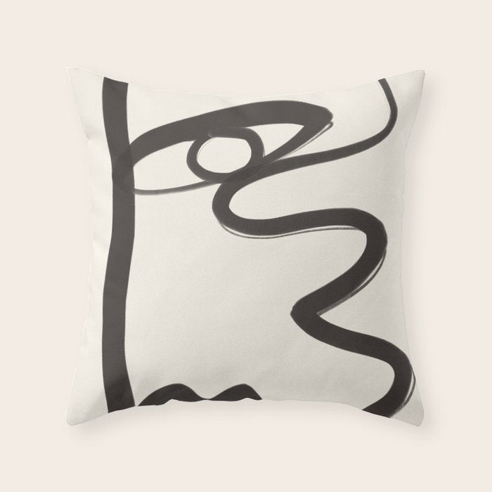 Abstract Face 36 Throw Pillow Gallery Image 6