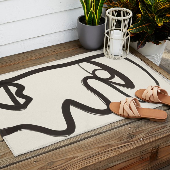 Abstract Face 36 Outdoor Rug Gallery Image 2