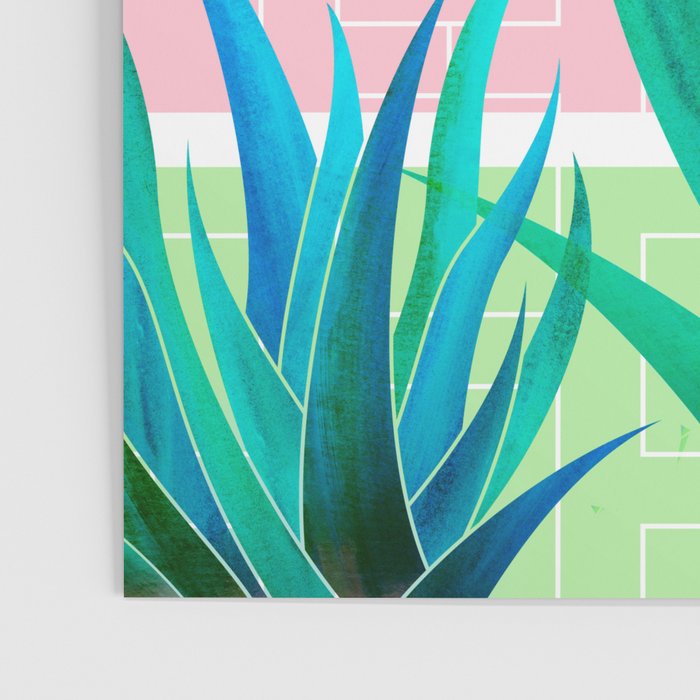 Palm Springs Mid Century Garden Illustration Poster Gallery Image 3