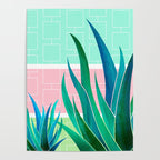 Palm Springs Mid Century Garden Illustration Poster Gallery Image 4